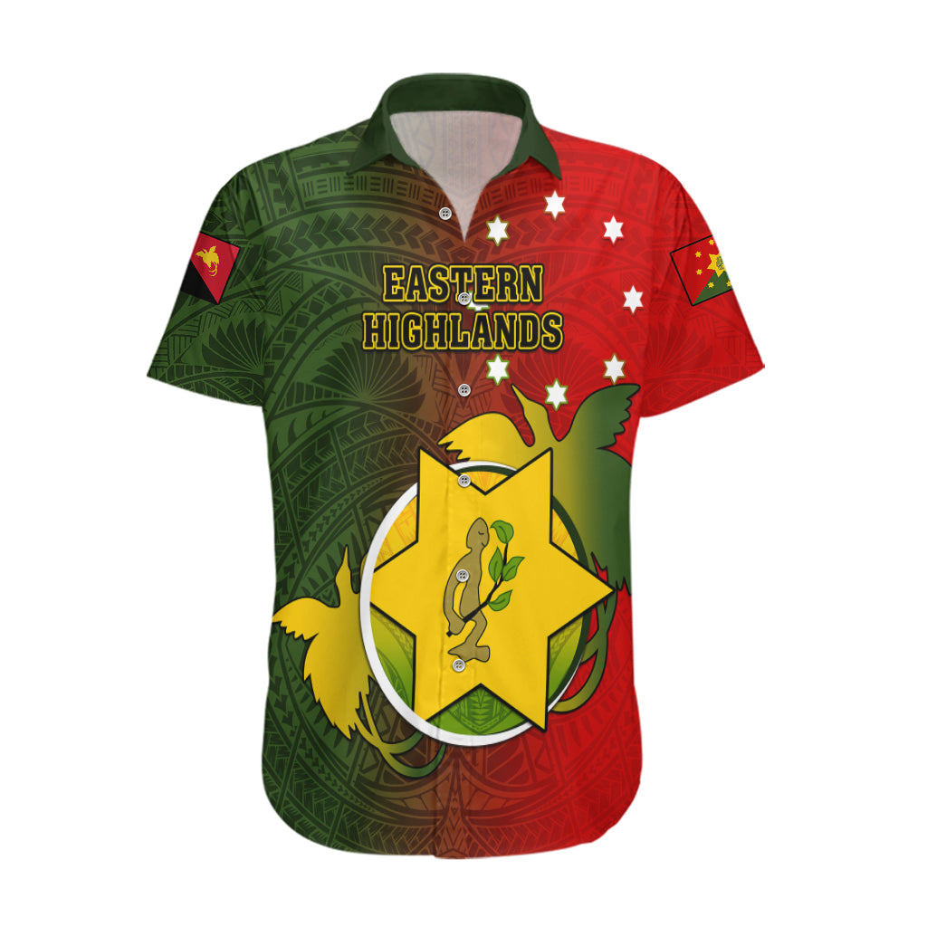Personalized Papua New Guinea Eastern Highlands Province Hawaiian Shirt Mix Coat Of Arms Polynesian Pattern LT05 Red - Polynesian Pride