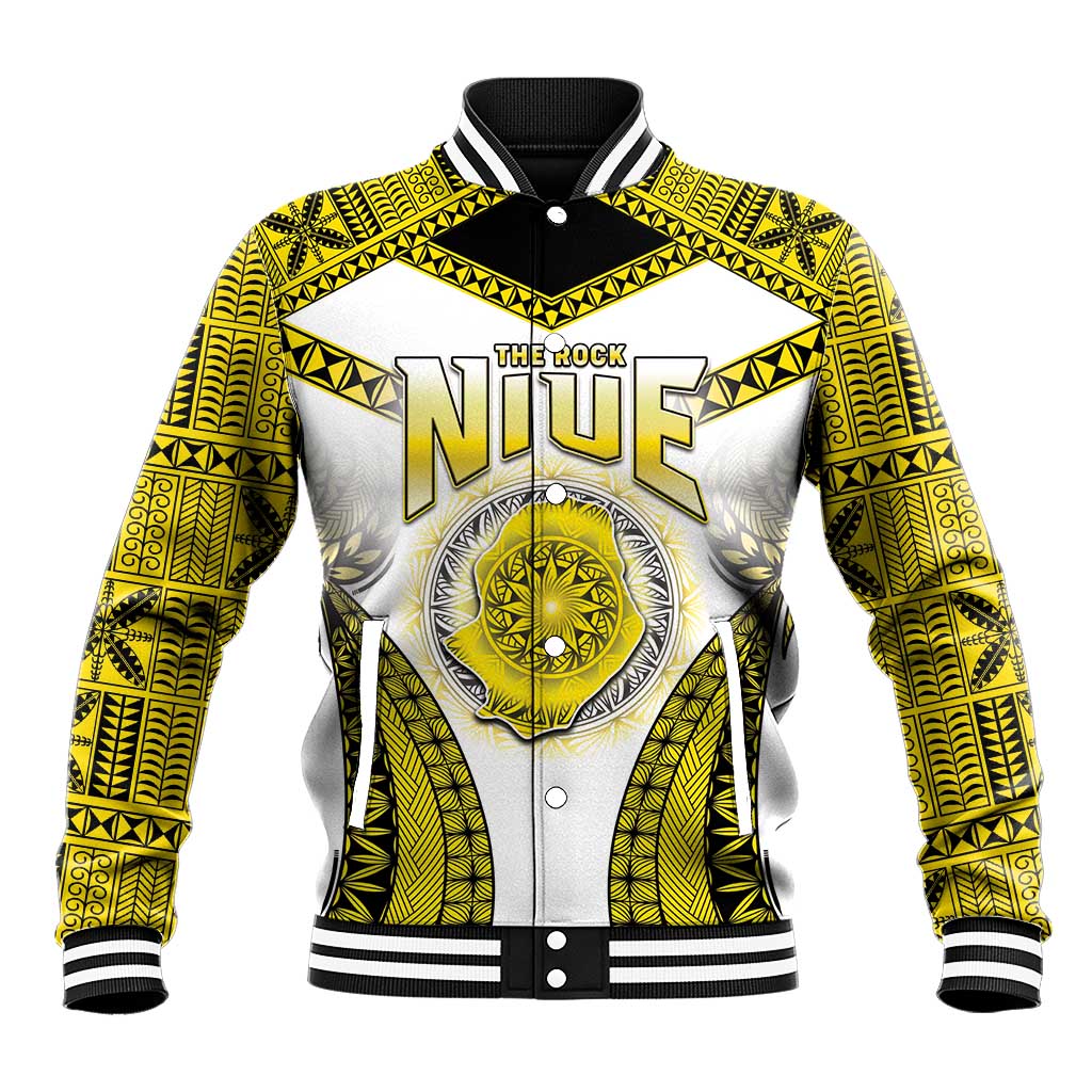 Personalised Niue The Rock Of Polynesia Baseball Jacket Peniamina Gospel Day Yellow Version