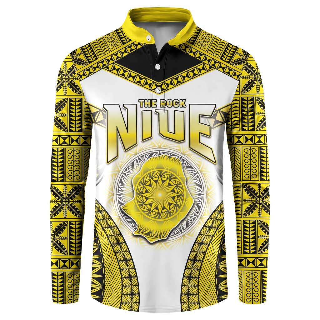 Personalised Niue The Rock Of Polynesia Button Sweatshirt Peniamina Gospel Day Yellow Version