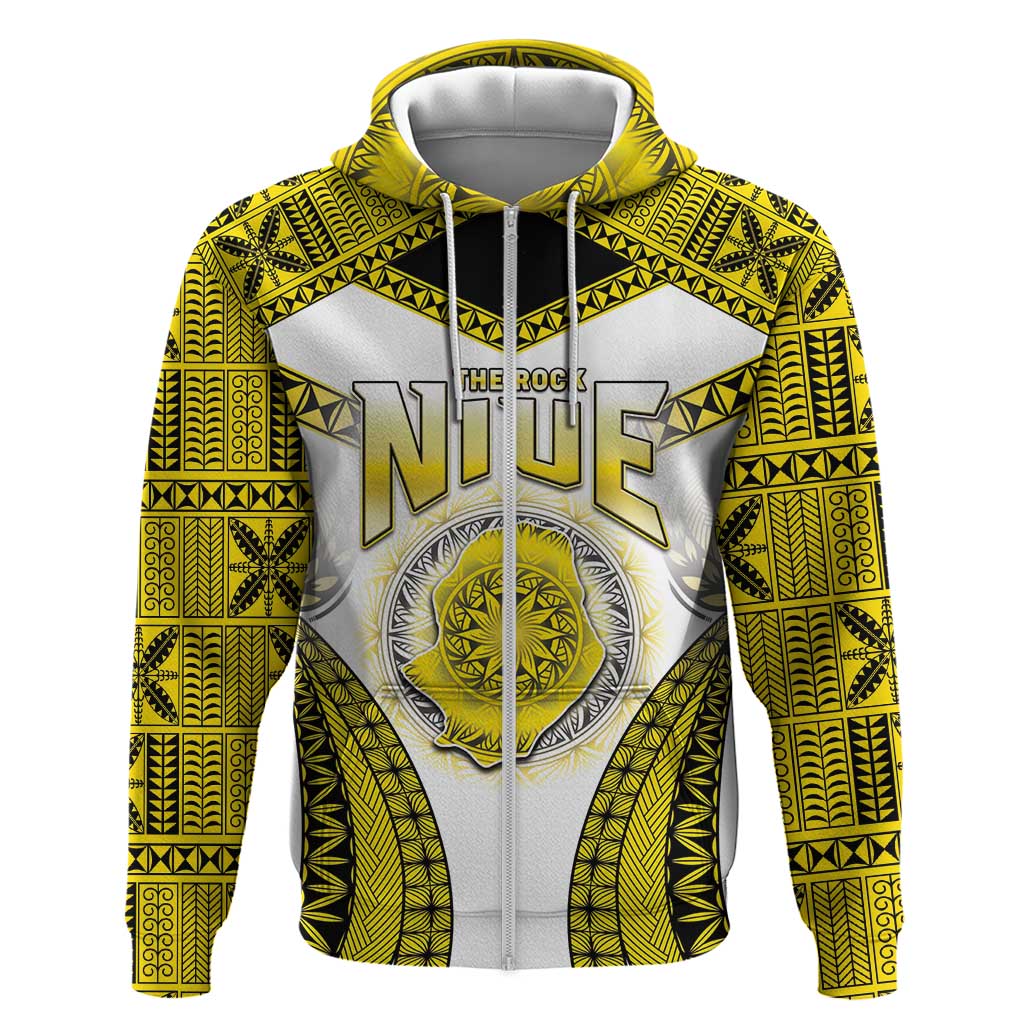 Personalised Niue The Rock Of Polynesia Hoodie Peniamina Gospel Day Yellow Version