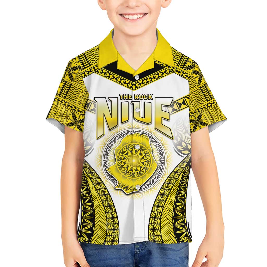 Personalised Niue The Rock Of Polynesia Kid Hawaiian Shirt Peniamina Gospel Day Yellow Version