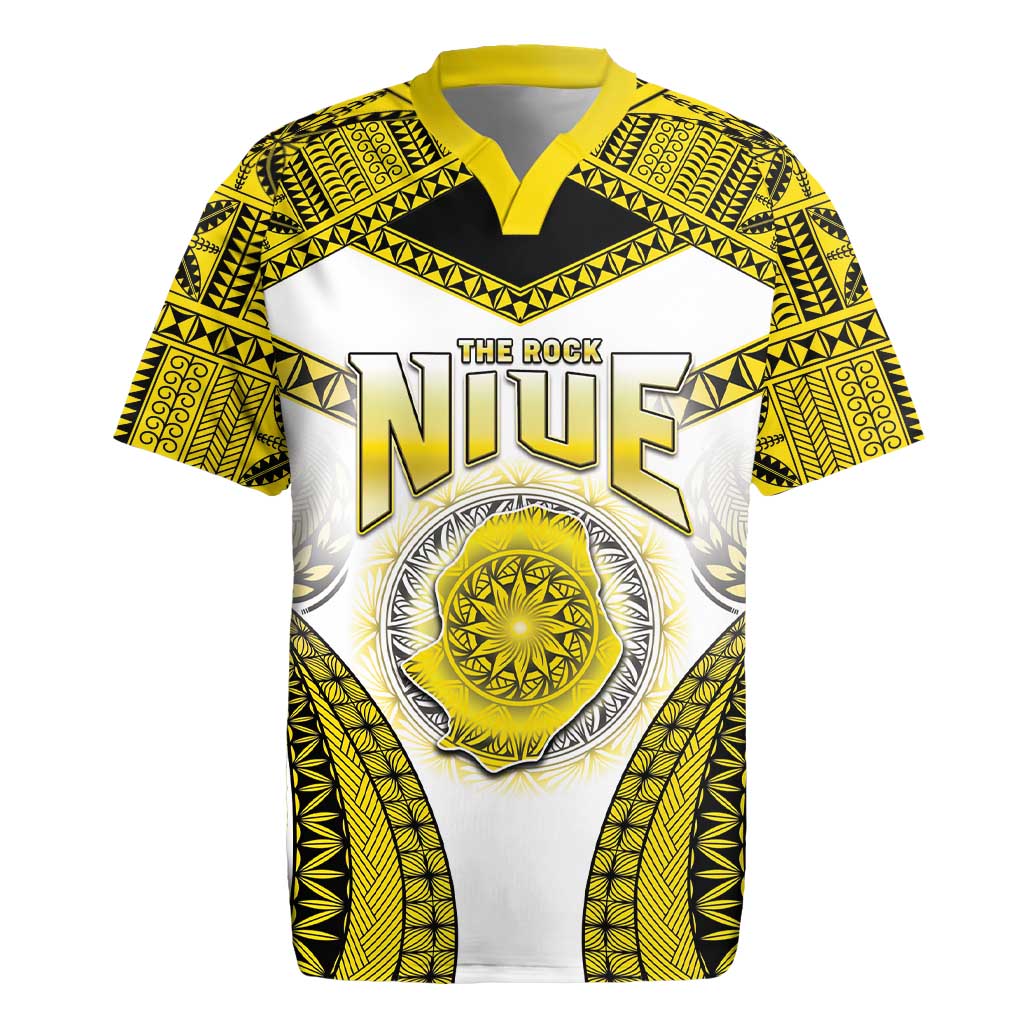 Personalised Niue The Rock Of Polynesia Rugby Jersey Peniamina Gospel Day Yellow Version