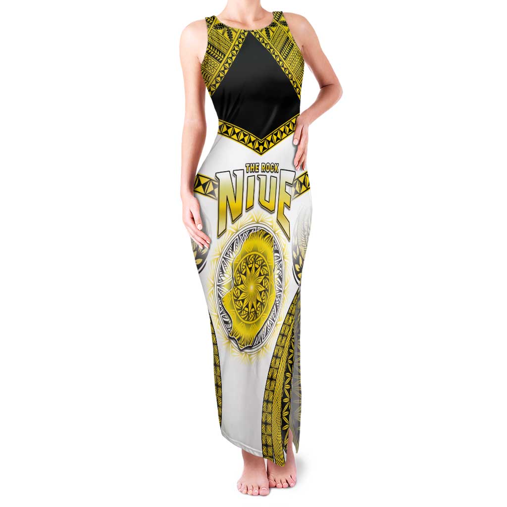 Personalised Niue The Rock Of Polynesia Tank Maxi Dress Peniamina Gospel Day Yellow Version