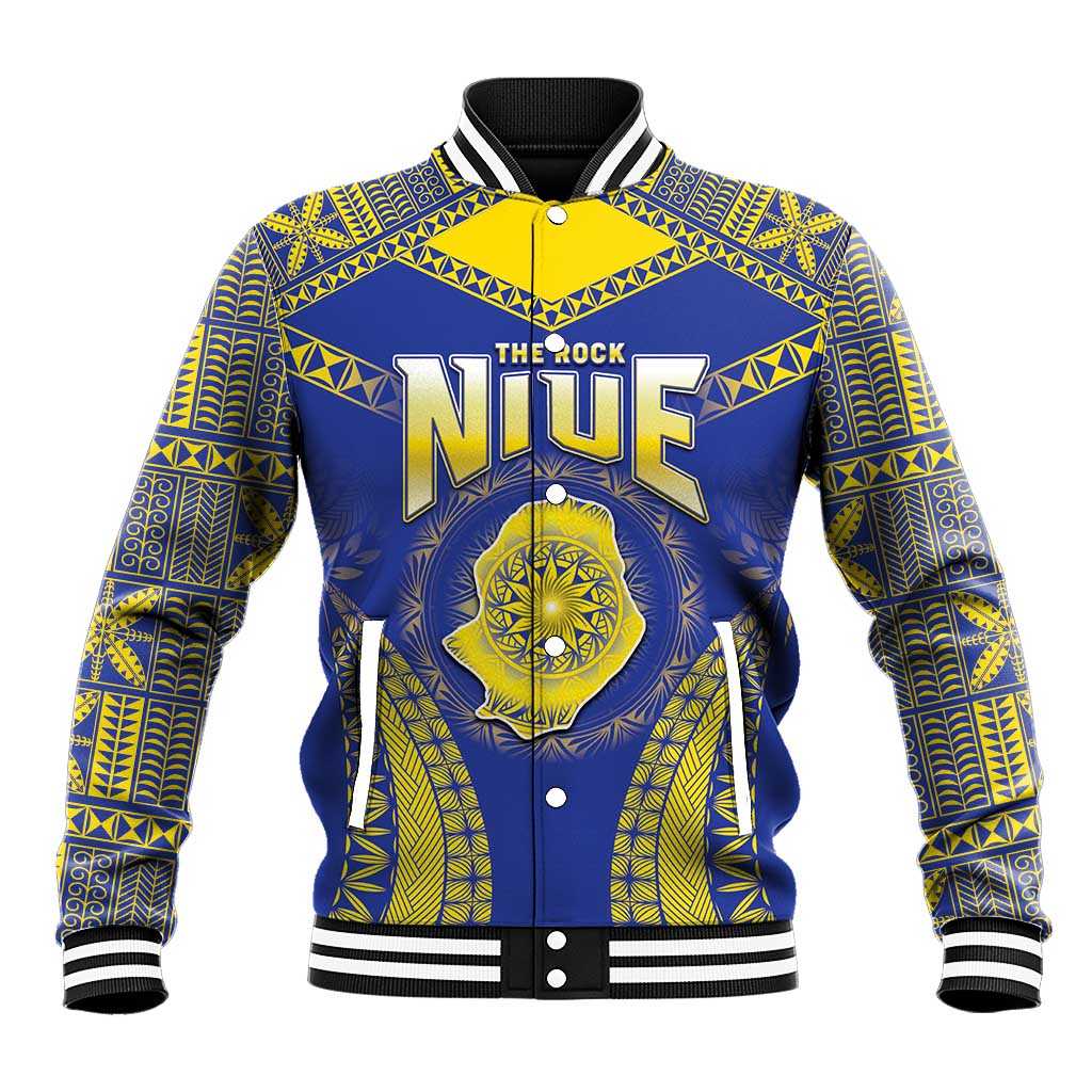 Personalised Niue The Rock Of Polynesia Baseball Jacket Peniamina Gospel Day Blue Version