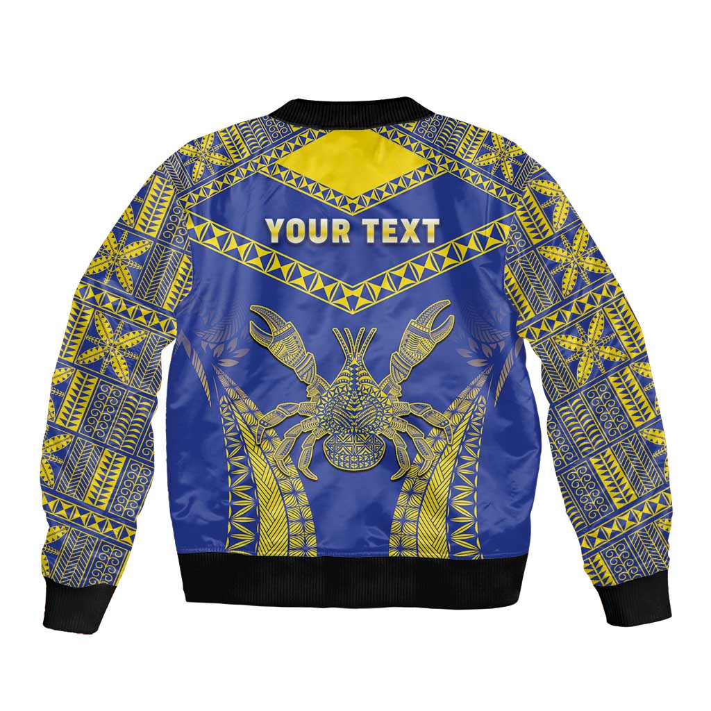 Personalised Niue The Rock Of Polynesia Bomber Jacket Peniamina Gospel Day Blue Version