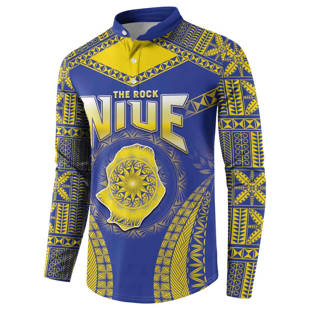 Personalised Niue The Rock Of Polynesia Button Sweatshirt Peniamina Gospel Day Blue Version