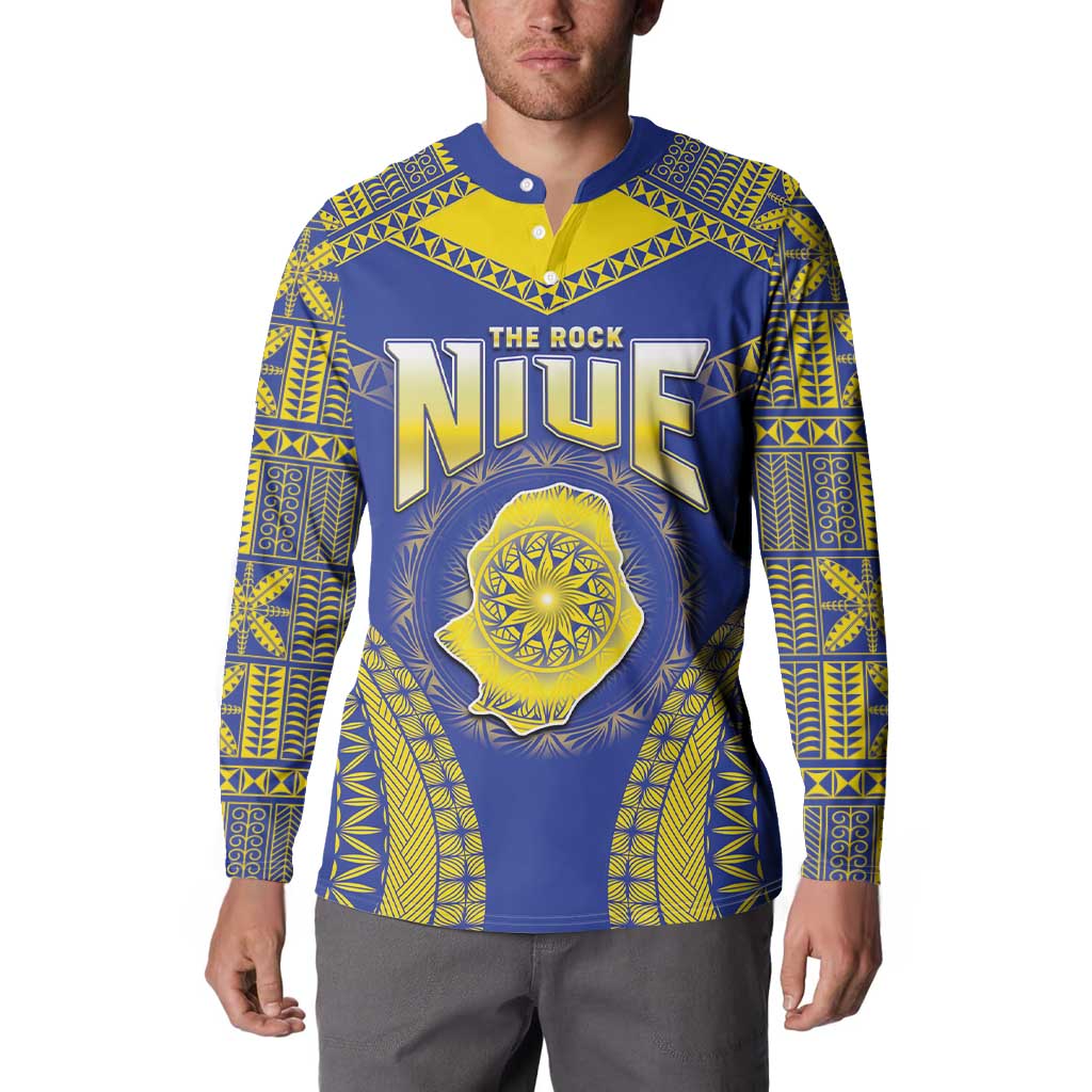 Personalised Niue The Rock Of Polynesia Button Sweatshirt Peniamina Gospel Day Blue Version