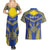 Personalised Niue The Rock Of Polynesia Couples Matching Summer Maxi Dress and Hawaiian Shirt Peniamina Gospel Day Blue Version