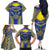 Personalised Niue The Rock Of Polynesia Family Matching Off The Shoulder Long Sleeve Dress and Hawaiian Shirt Peniamina Gospel Day Blue Version