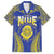 Personalised Niue The Rock Of Polynesia Family Matching Summer Maxi Dress and Hawaiian Shirt Peniamina Gospel Day Blue Version