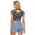 Personalised Niue The Rock Of Polynesia Raglan Cropped T Shirt Peniamina Gospel Day Blue Version