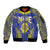 Personalised Niue The Rock Of Polynesia Sleeve Zip Bomber Jacket Peniamina Gospel Day Blue Version