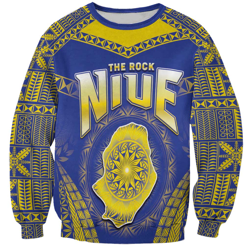 Personalised Niue The Rock Of Polynesia Sweatshirt Peniamina Gospel Day Blue Version