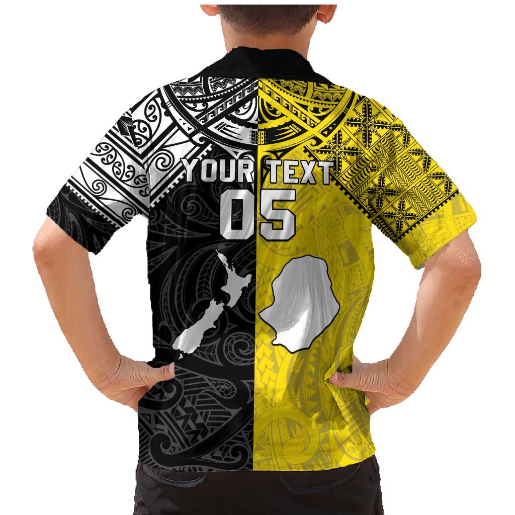 Custom New Zealand Maori And Niue Hiapo Family Matching Mermaid Dress and Hawaiian Shirt Lizard And Coconut Crab Together