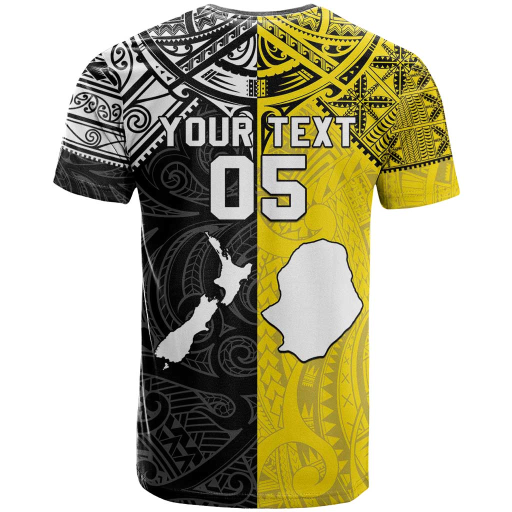 Custom New Zealand Maori And Niue Hiapo T Shirt Lizard And Coconut Crab Together