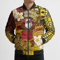 Papua New Guinea Retro Christmas Bomber Puffer Jacket Hamamas Krismas - Polynesian Pride