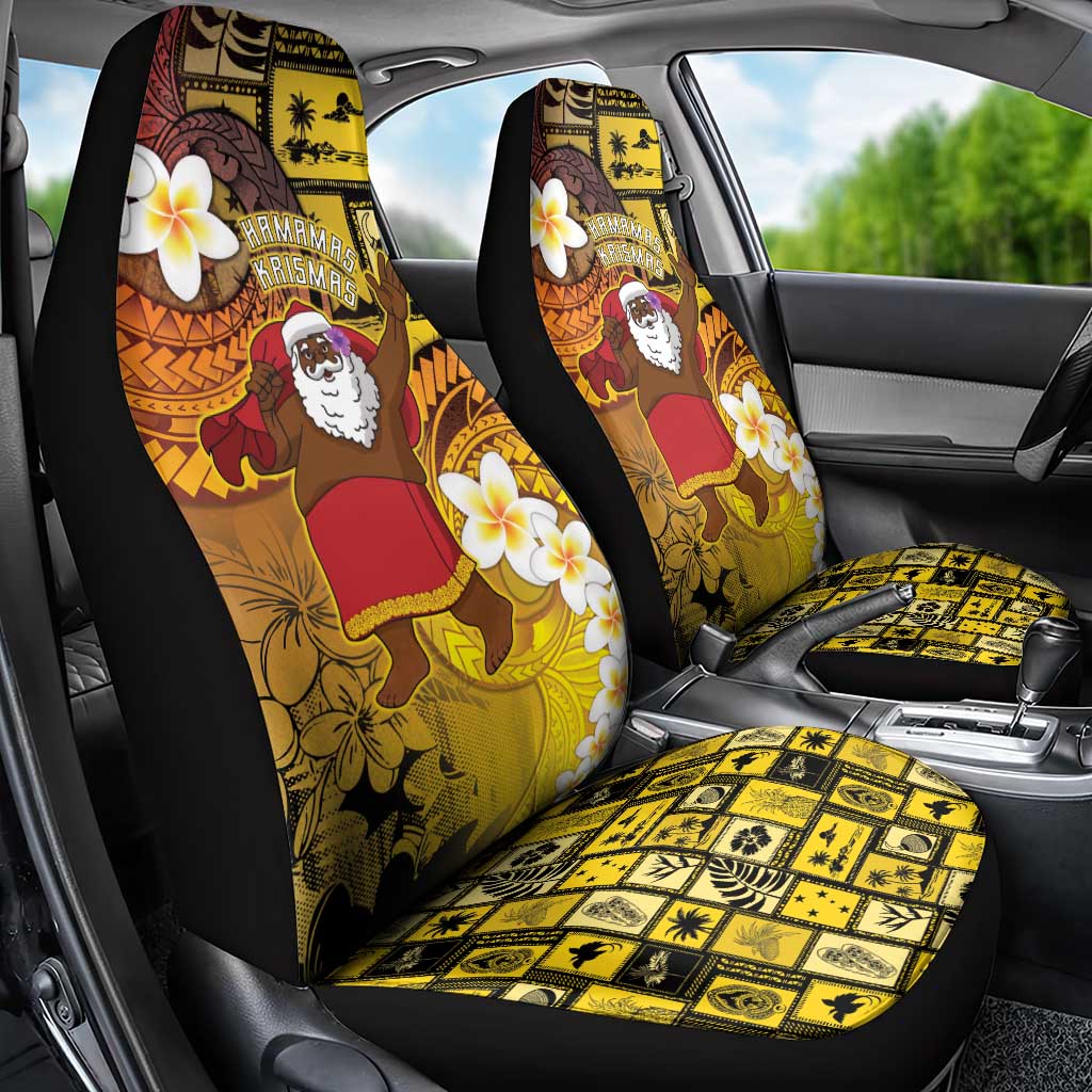 Papua New Guinea Retro Christmas Car Seat Cover Hamamas Krismas - Polynesian Pride