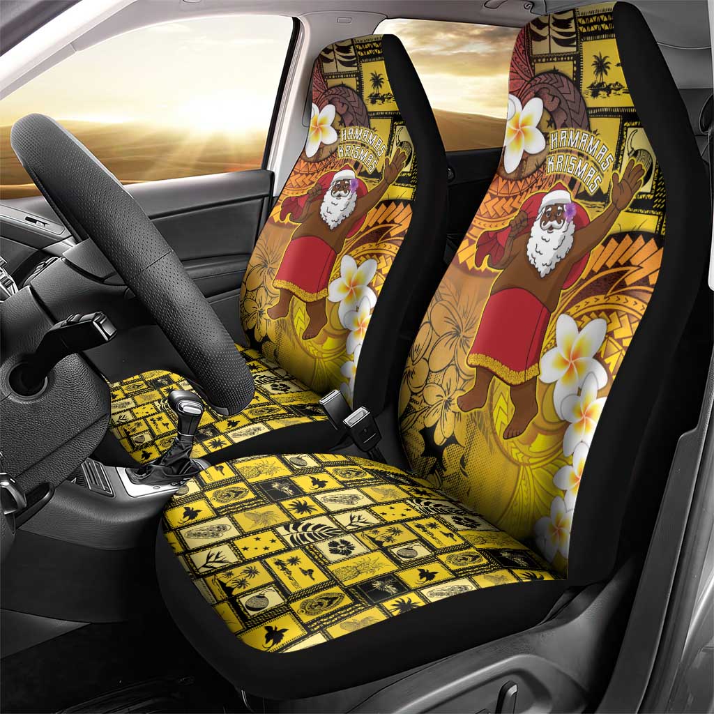Papua New Guinea Retro Christmas Car Seat Cover Hamamas Krismas - Polynesian Pride