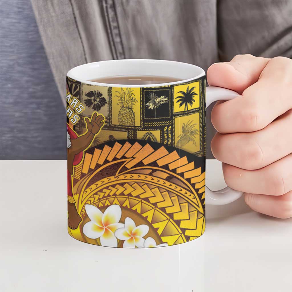 Papua New Guinea Retro Christmas Ceramic Mug Hamamas Krismas - Polynesian Pride