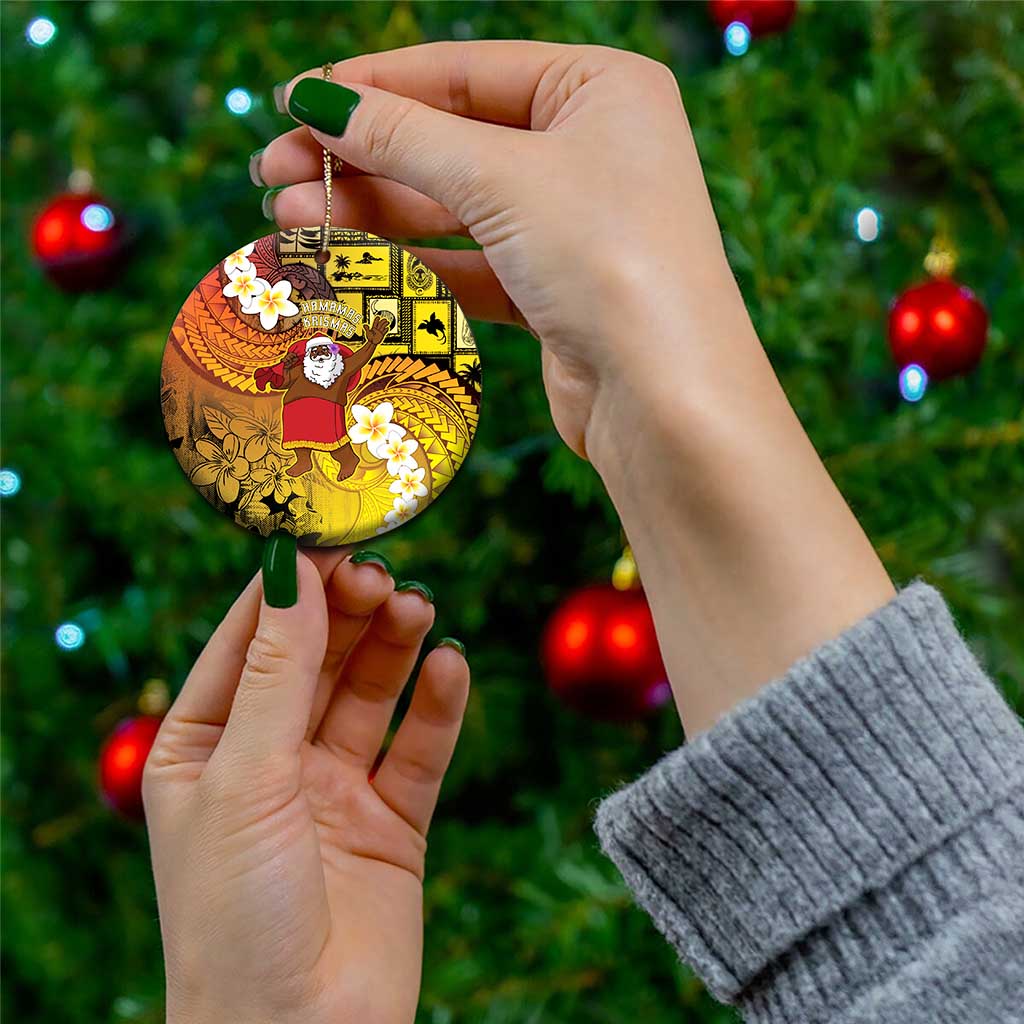 Papua New Guinea Retro Christmas Ceramic Ornament Hamamas Krismas - Polynesian Pride