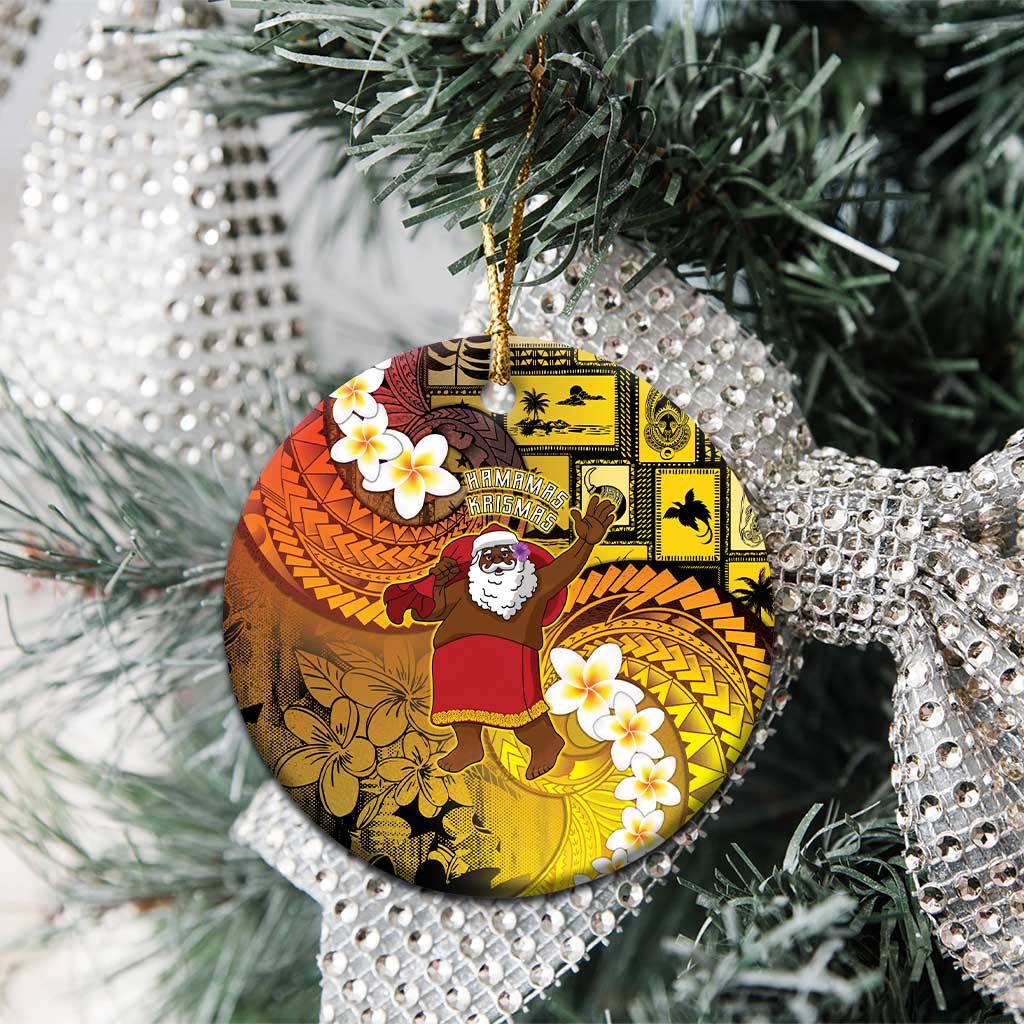 Papua New Guinea Retro Christmas Ceramic Ornament Hamamas Krismas - Polynesian Pride