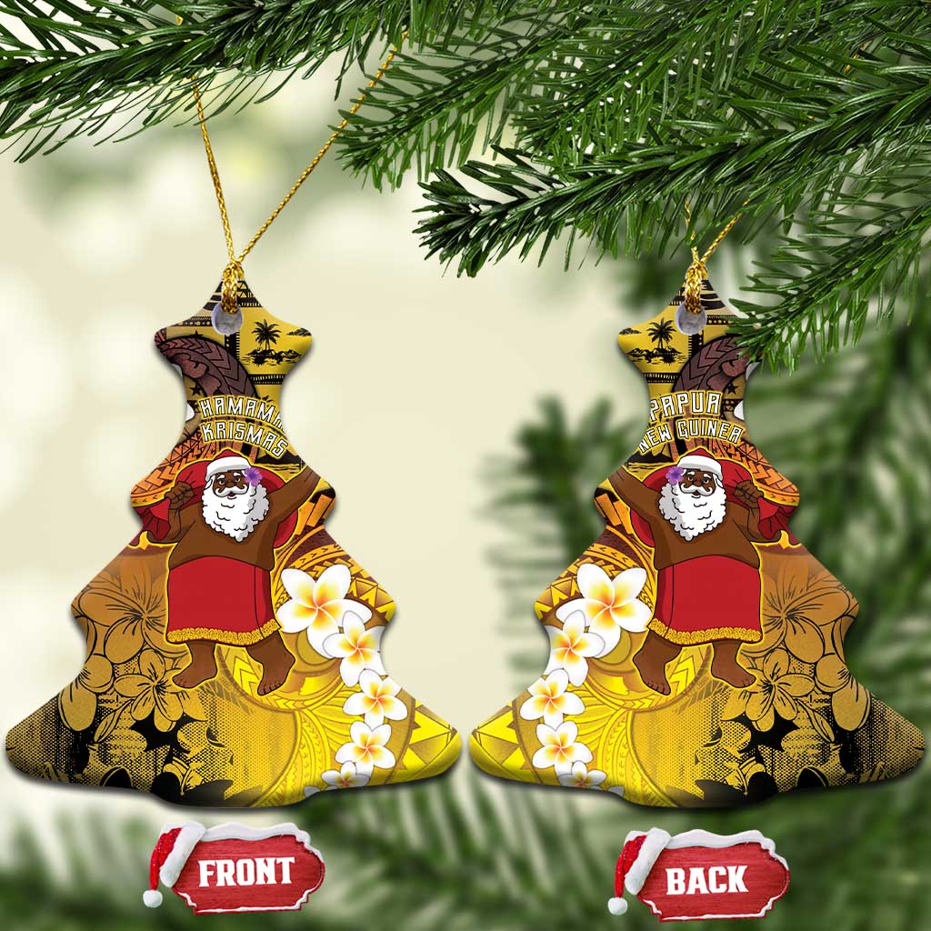 Papua New Guinea Retro Christmas Ceramic Ornament Hamamas Krismas - Polynesian Pride