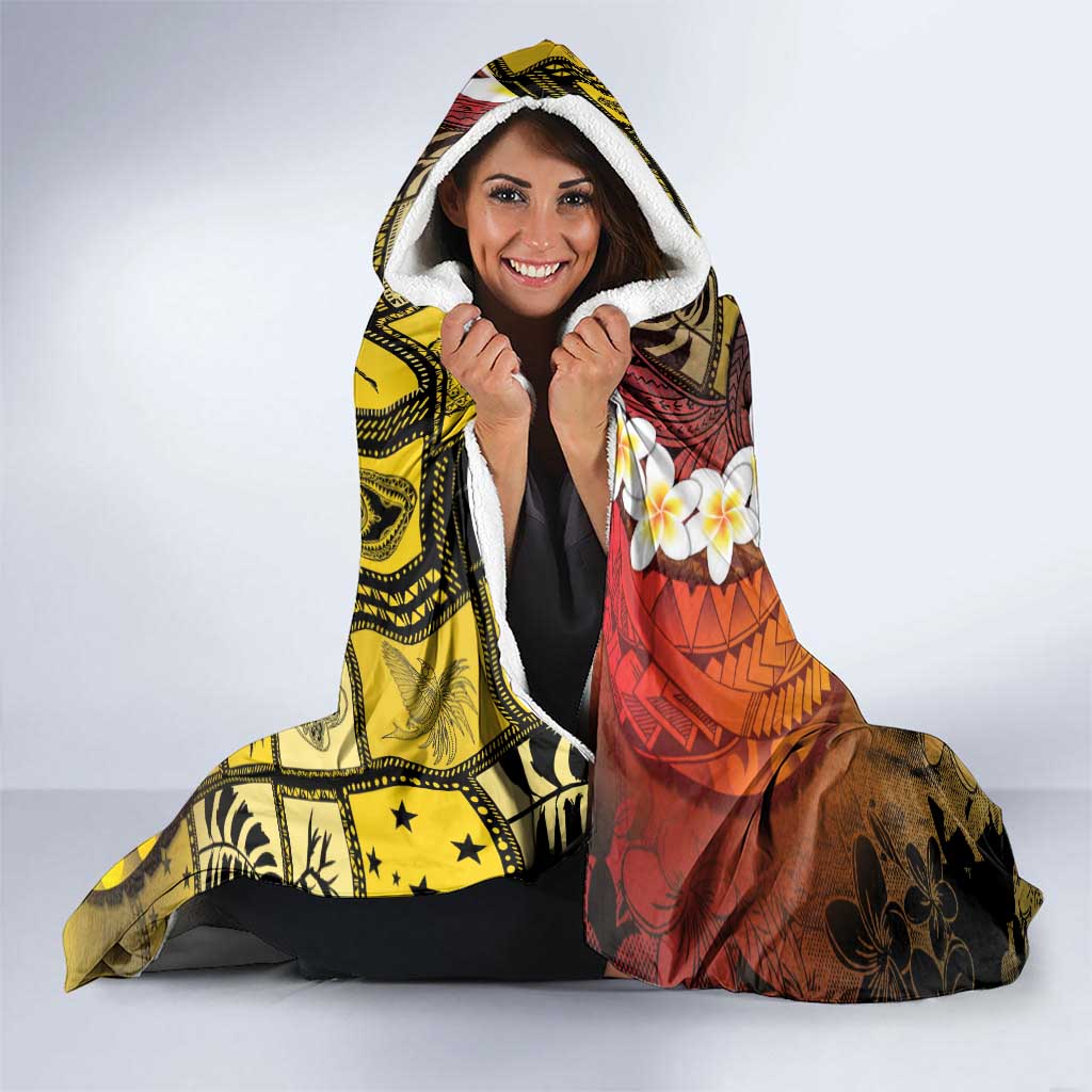 Papua New Guinea Retro Christmas Hooded Blanket Hamamas Krismas - Polynesian Pride