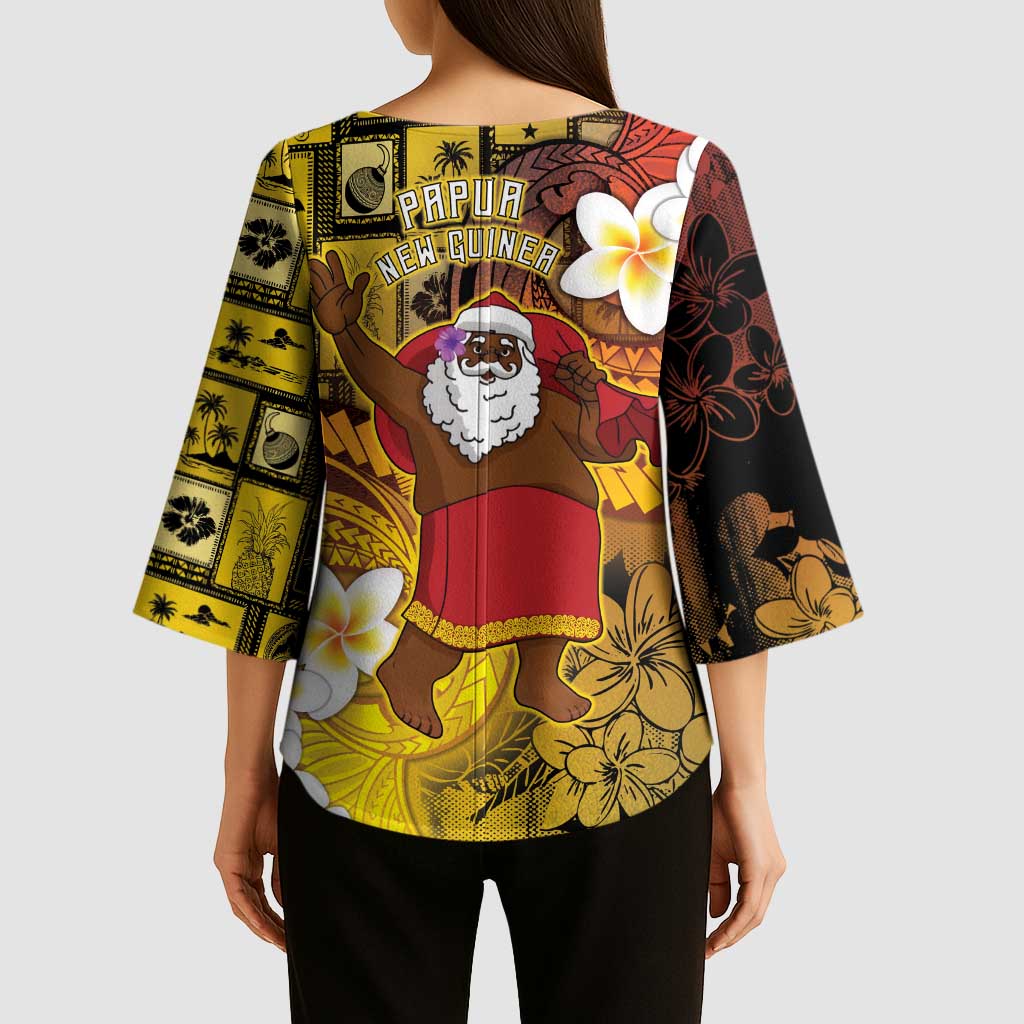 Papua New Guinea Retro Christmas Kimono Sleeve Blouse Hamamas Krismas - Polynesian Pride