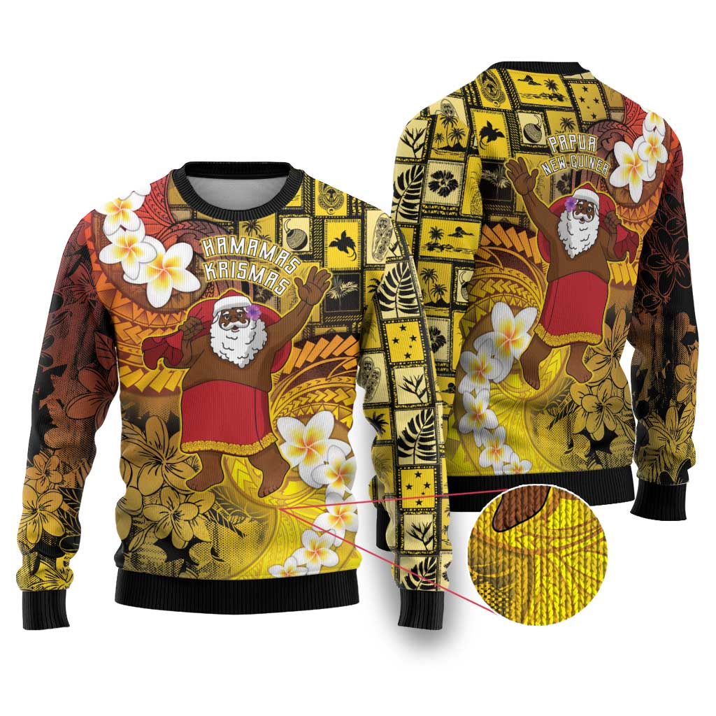 Papua New Guinea Retro Christmas Ugly Christmas Sweater Hamamas Krismas - Polynesian Pride