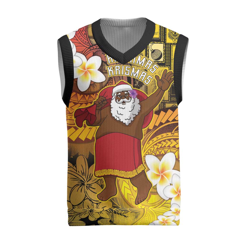 Papua New Guinea Retro Christmas Knitted V-Neck Vest Hamamas Krismas - Polynesian Pride