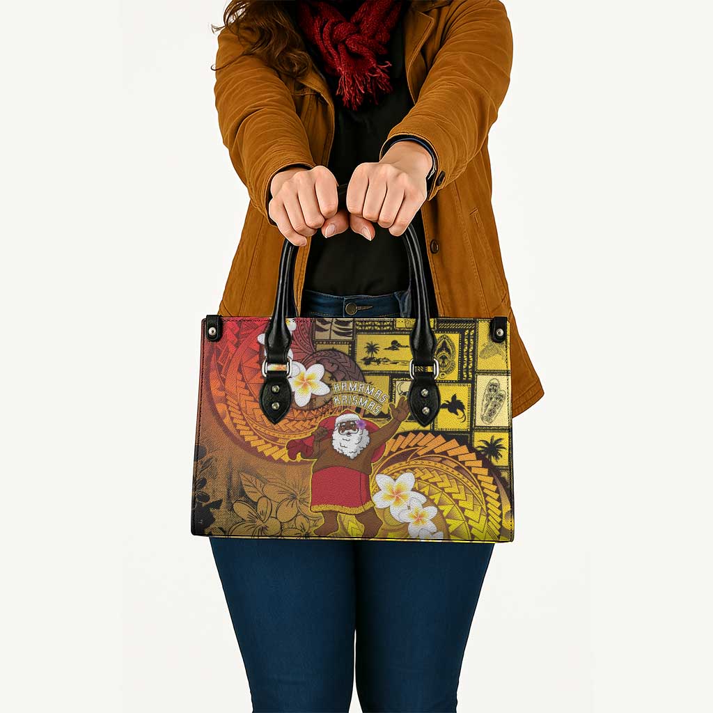 Papua New Guinea Retro Christmas Leather Bag Hamamas Krismas - Polynesian Pride