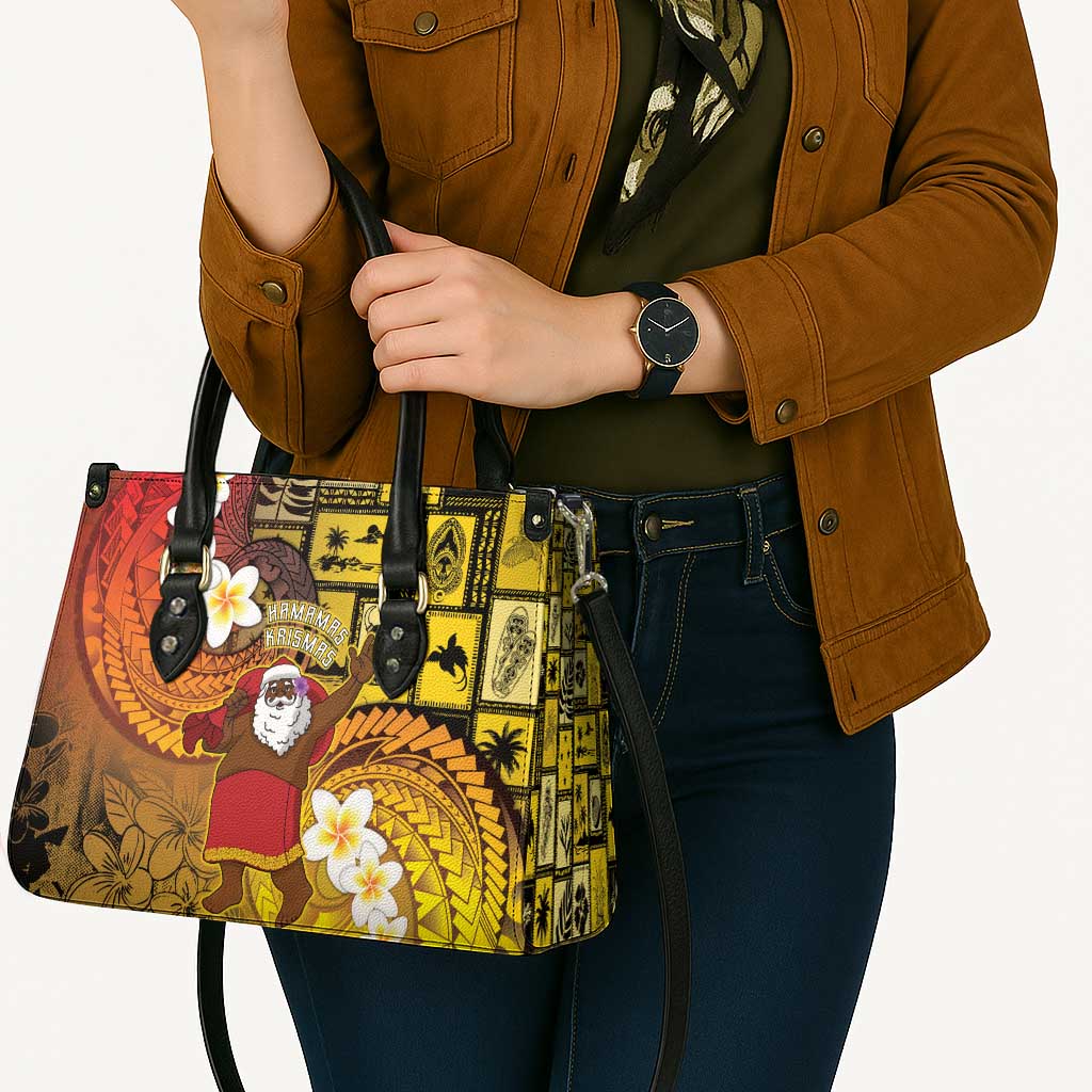 Papua New Guinea Retro Christmas Leather Bag Hamamas Krismas - Polynesian Pride