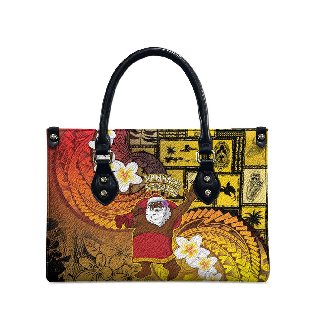 Papua New Guinea Retro Christmas Leather Bag Hamamas Krismas - Polynesian Pride