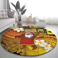 Papua New Guinea Retro Christmas Round Carpet Hamamas Krismas - Polynesian Pride