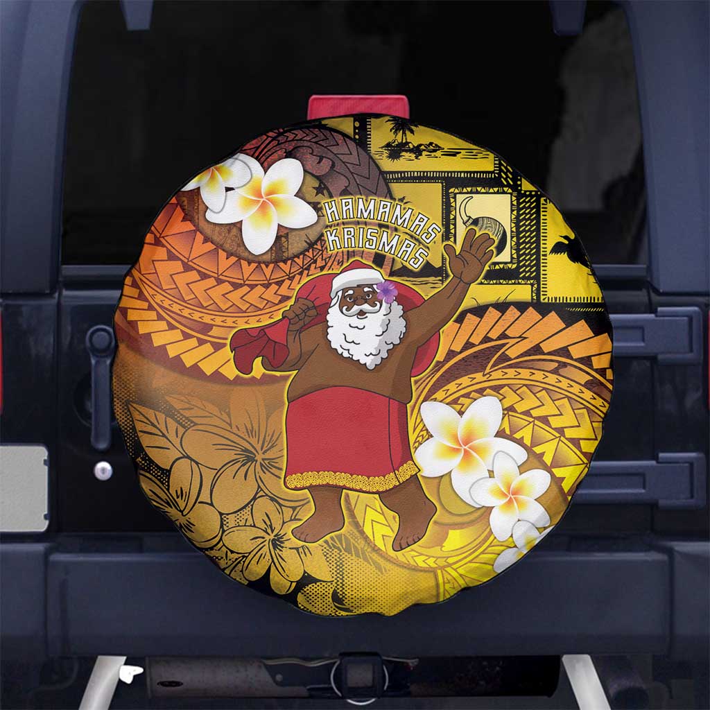 Papua New Guinea Retro Christmas Spare Tire Cover Hamamas Krismas - Polynesian Pride