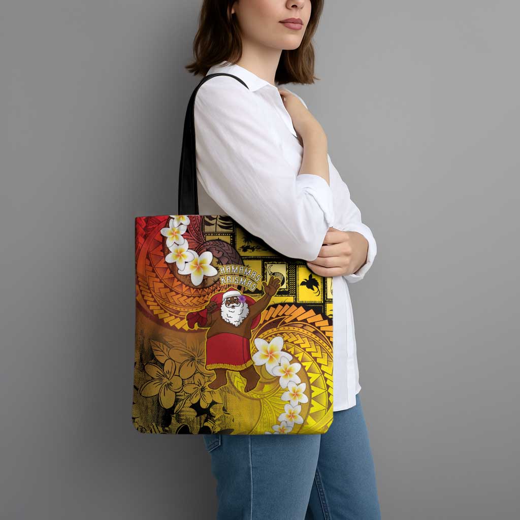 Papua New Guinea Retro Christmas Tote Bag Hamamas Krismas - Polynesian Pride