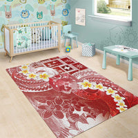 Tonga Christmas Area Rug Kilisimasi Fiefia Retro Style Red - Polynesian Pride