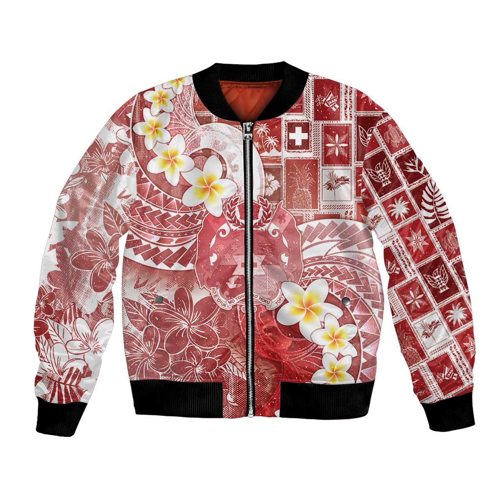 Tonga Christmas Bomber Jacket Kilisimasi Fiefia Retro Style Red - Polynesian Pride