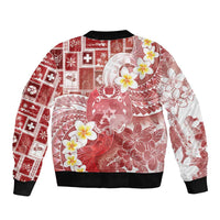 Tonga Christmas Bomber Jacket Kilisimasi Fiefia Retro Style Red - Polynesian Pride