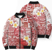 Tonga Christmas Bomber Puffer Jacket Kilisimasi Fiefia Retro Style Red - Polynesian Pride