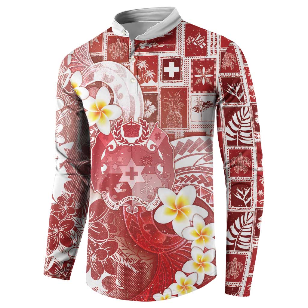 Tonga Christmas Button Sweatshirt Kilisimasi Fiefia Retro Style Red - Polynesian Pride
