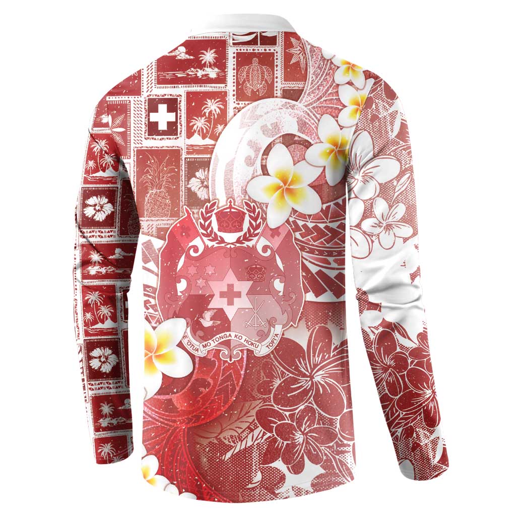 Tonga Christmas Button Sweatshirt Kilisimasi Fiefia Retro Style Red - Polynesian Pride