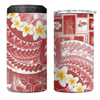 Tonga Christmas 4 in 1 Can Cooler Tumbler Kilisimasi Fiefia Retro Style Red - Polynesian Pride