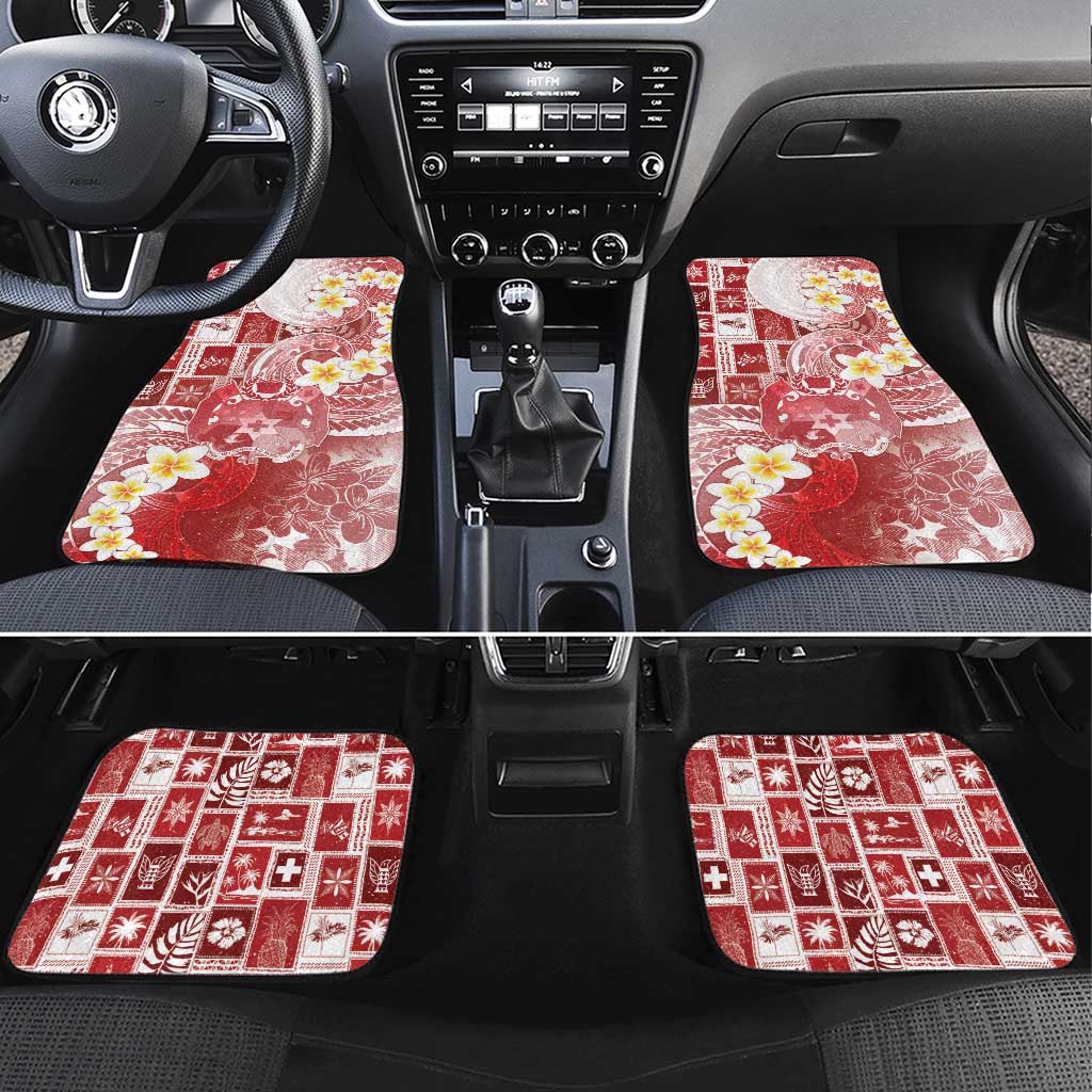 Tonga Christmas Car Mats Kilisimasi Fiefia Retro Style Red - Polynesian Pride