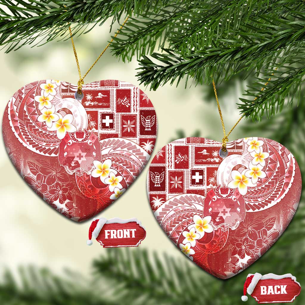 Tonga Christmas Ceramic Ornament Kilisimasi Fiefia Retro Style Red - Polynesian Pride