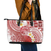 Tonga Christmas Leather Tote Bag Kilisimasi Fiefia Retro Style Red - Polynesian Pride