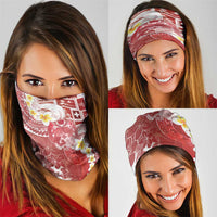Tonga Christmas Neck Gaiter Kilisimasi Fiefia Retro Style Red - Polynesian Pride