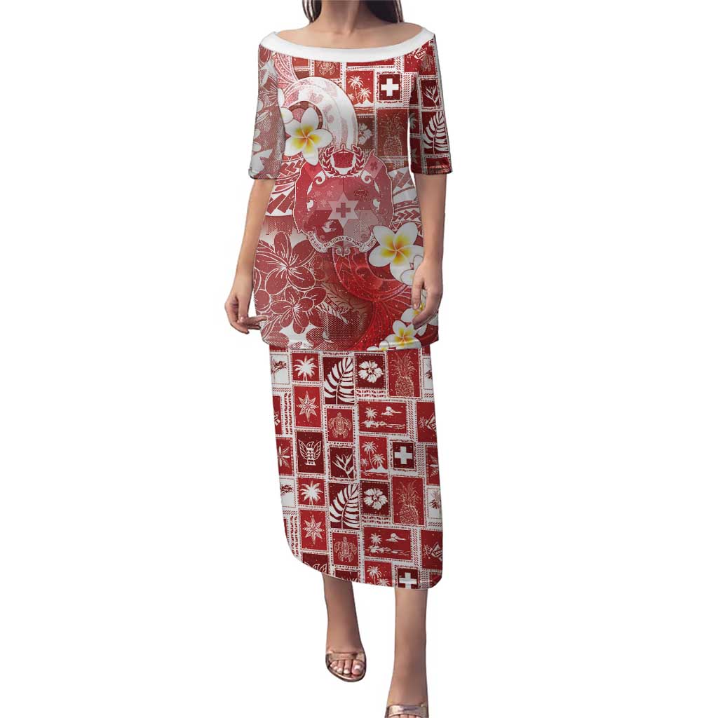 Tonga Christmas Puletasi Kilisimasi Fiefia Retro Style Red - Polynesian Pride