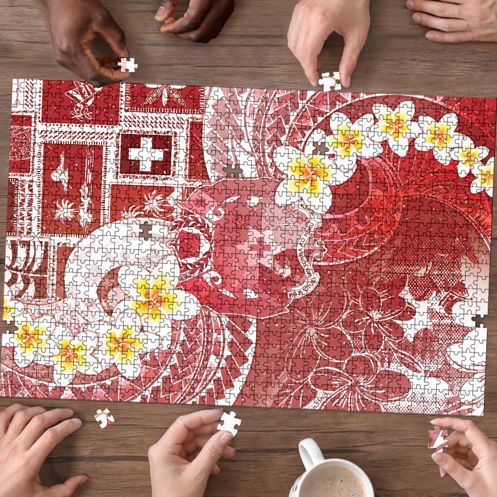 Tonga Christmas Puzzle Kilisimasi Fiefia Retro Style Red - Polynesian Pride