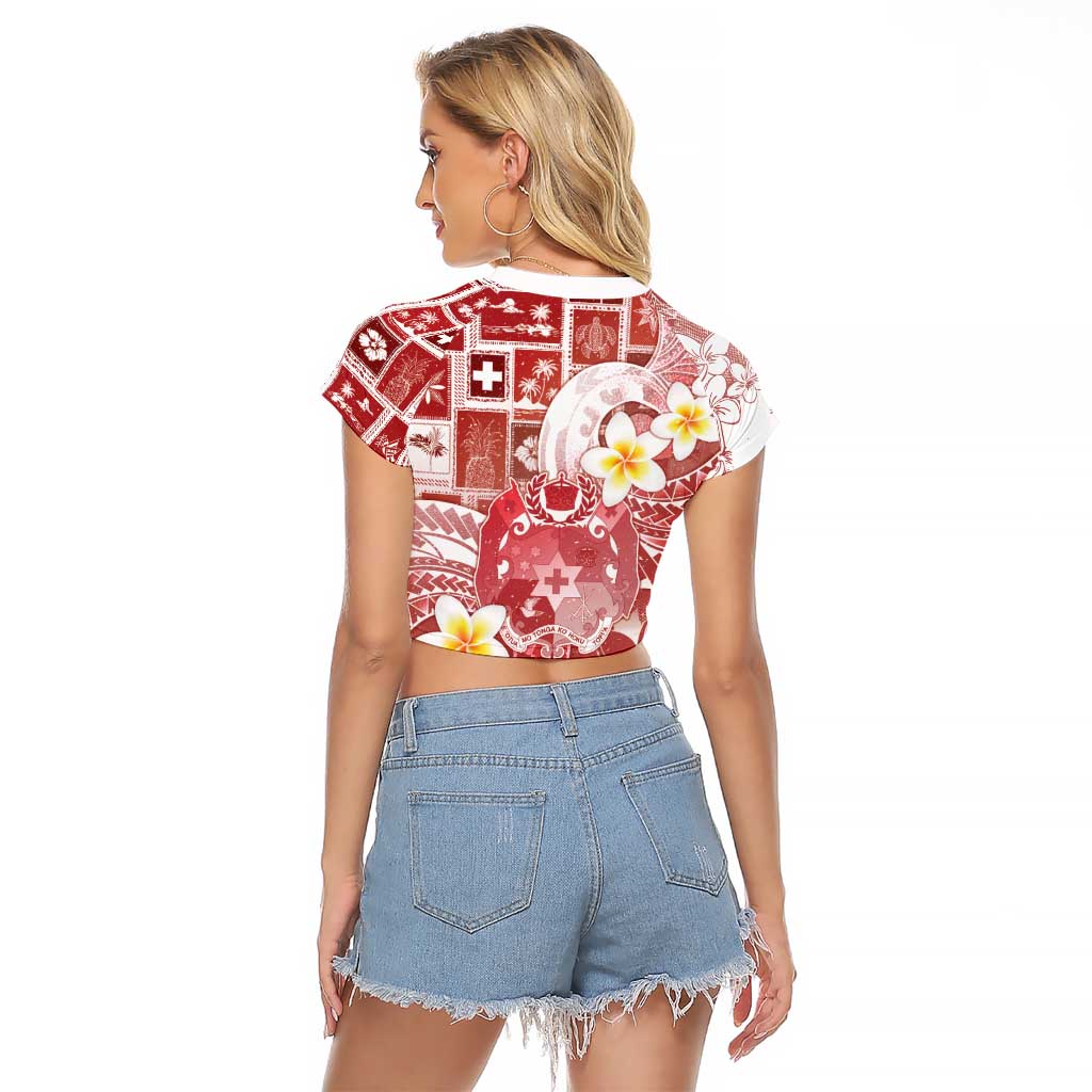 Tonga Christmas Raglan Cropped T Shirt Kilisimasi Fiefia Retro Style Red - Polynesian Pride